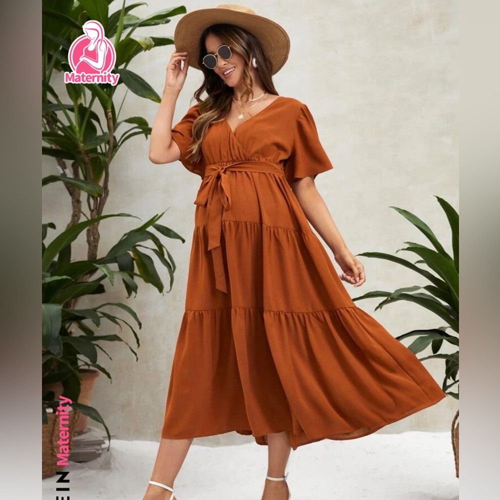 Burnt orange maternity dress. Size 4